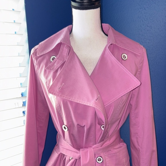 🌸 Anna Sui Pink Trench Coat – Size 8 – Belt Included – EUC - Picture 3 of 16